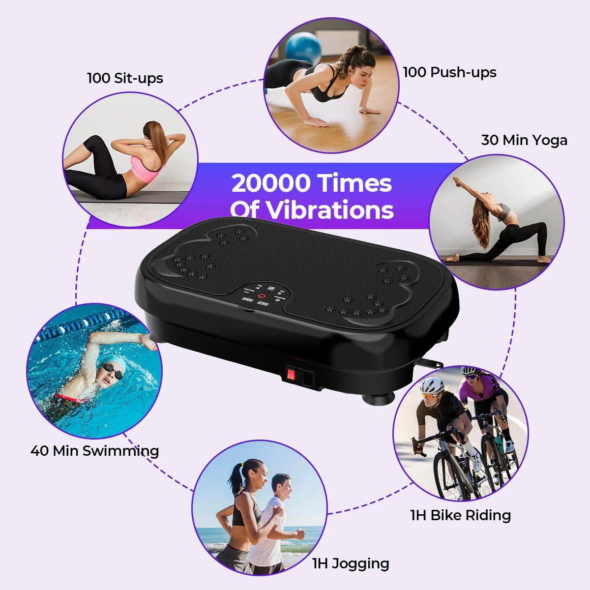 Fitness Vibration Plate Machine with Resistance Bands
