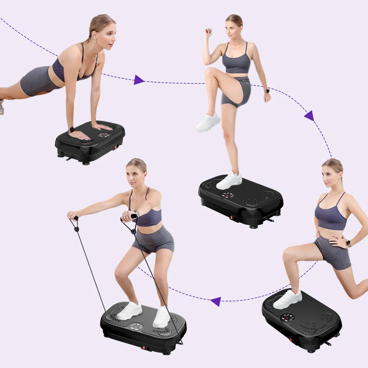 Fitness Vibration Plate Machine with Resistance Bands