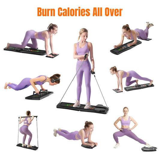 7-in-1 Pilates Reformer Board, Ab & Core Workout Machine, Foldable Home Pilates Reformer Full Body Training, 330LBS Capacity