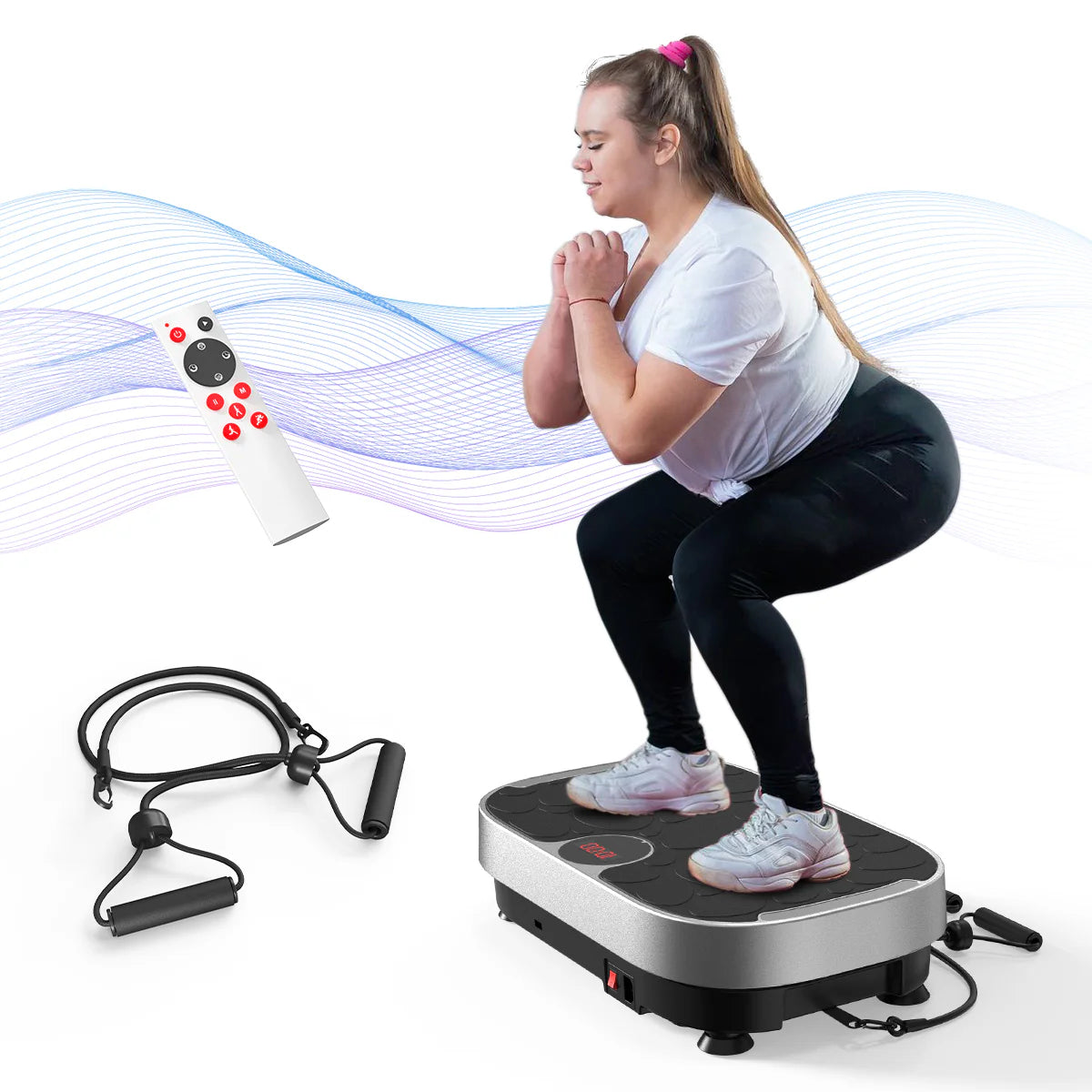 Vibration Plate with Loop Bands for Home Gym