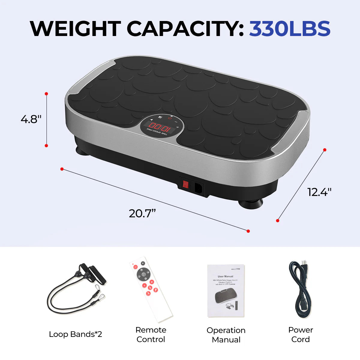 Vibration Plate with Loop Bands for Home Gym