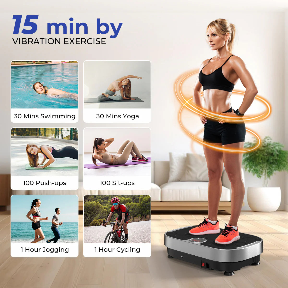 Vibration Plate with Loop Bands for Home Gym